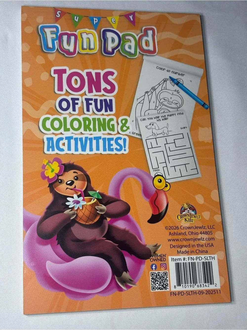 2 New Super Fun Pad & Crayola Confetti Crayons - Yellow, Pink, Blue, Green